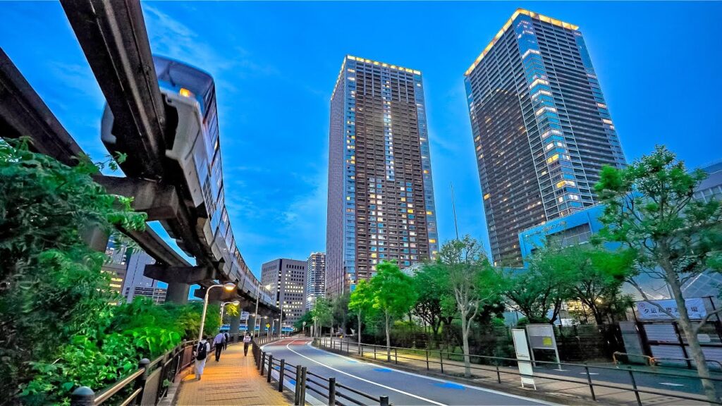 Japan: Tokyo Shibaurafuto Sunset to Night Walking Tour • 4K HDR