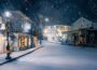 Snowy Night Walk in Kennebunkport, Maine (4K) | Quintessential New England, USA (Binaural Audio)