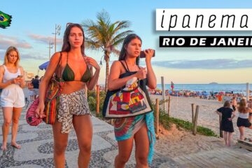 Walking on Ipanema Beach Boardwalk — Rio de Janeiro, Brazil 【 4K UHD 】