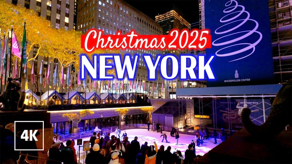 Christmas Season in New York – Night Walk in Midtown Manhattan